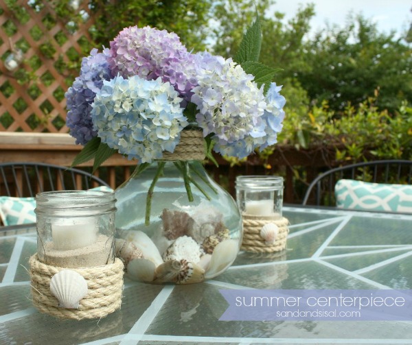 Simple Summer Centerpiece + Sisal Votives 