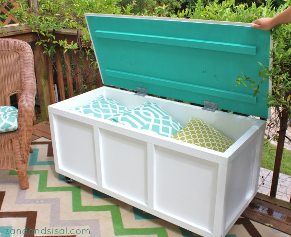 The outdoor storage box fits all of our cushions easily and we have ...