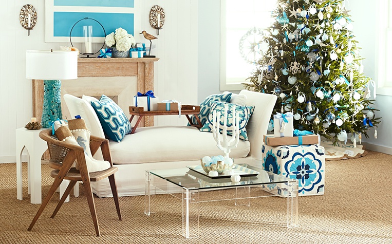 christmas coastal living room