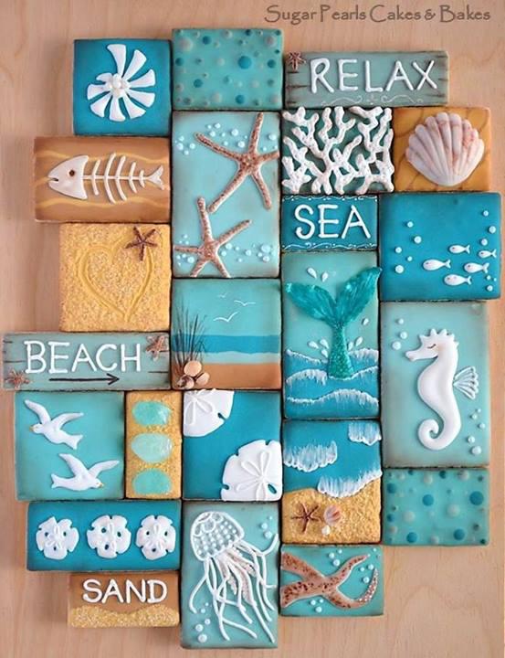 Coastal cookie collage