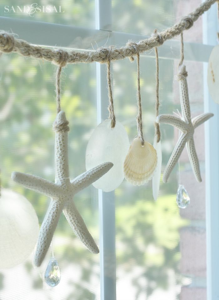 Sea Chimes - Starfish and Capiz Shell Garland