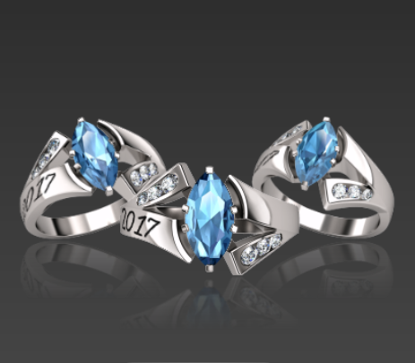 Mens Class Ring with Orange Sapphire | Gems of La Costa