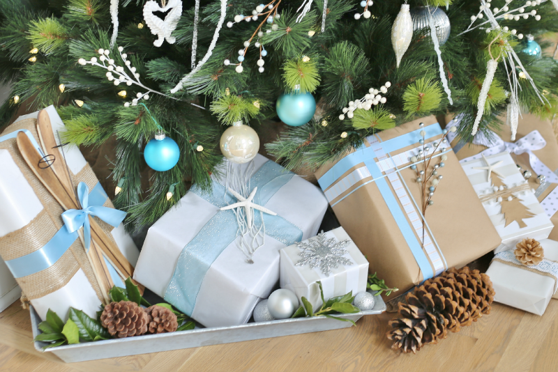 Tree pink Christmas Gift Wrap / Seasonal Wrap /holiday Gift Wrap Set 