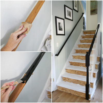 Painted Staircase Makeover with Seagrass Stair Runner