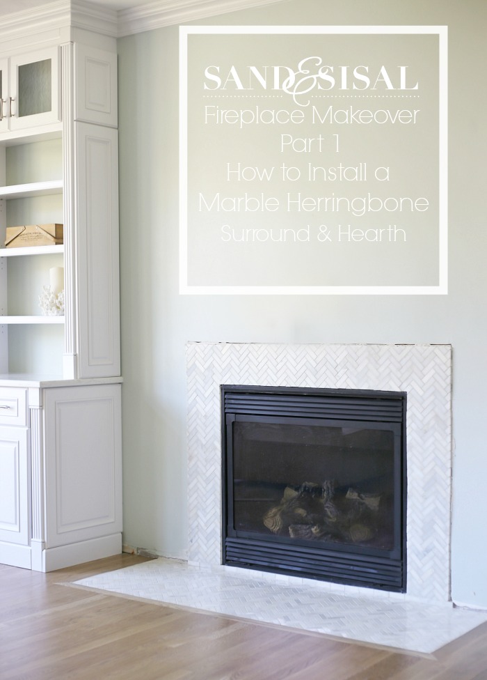 Fireplace Makeover part 1 - Installing a Marble Herrinbone Fireplace Surround