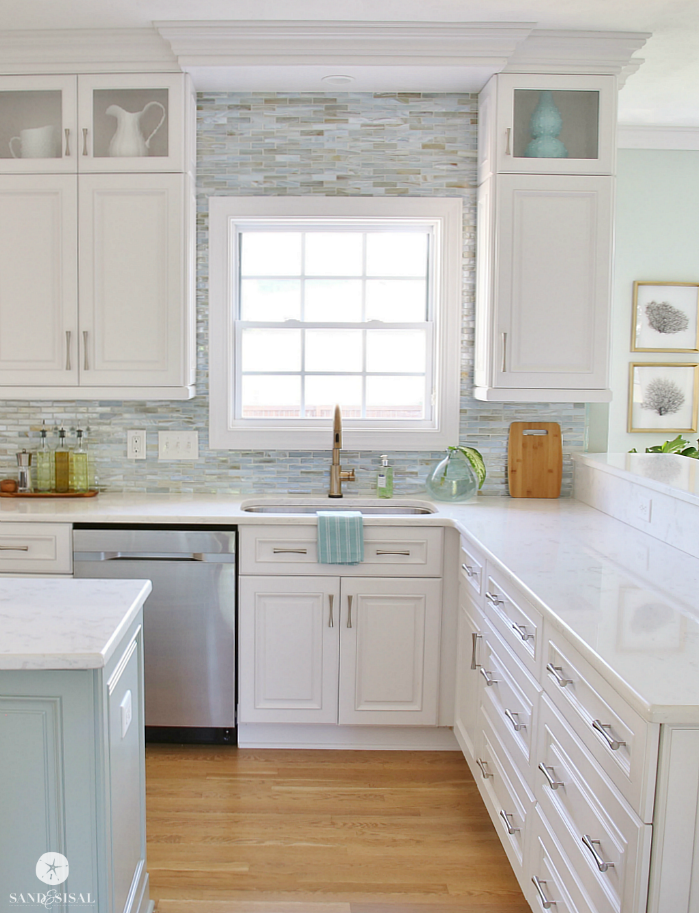 Coastal Backsplash and Kitchen Makeover - Lunada Bay Tile