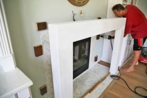 DIY Wood Beam Mantel