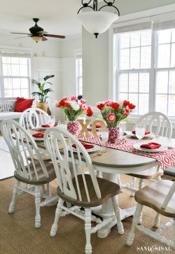 Valentine's Day Table Setting with Envelope Napkin Fold