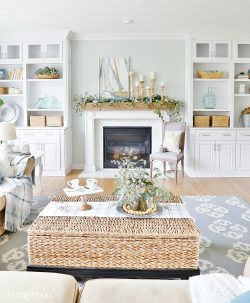 A Coastal Fall Family Room Tour - Sand and Sisal