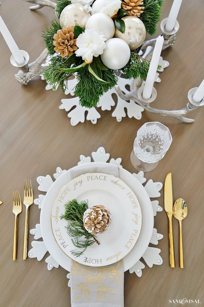 Rustic Glam Christmas Dining Room - Sand and Sisal