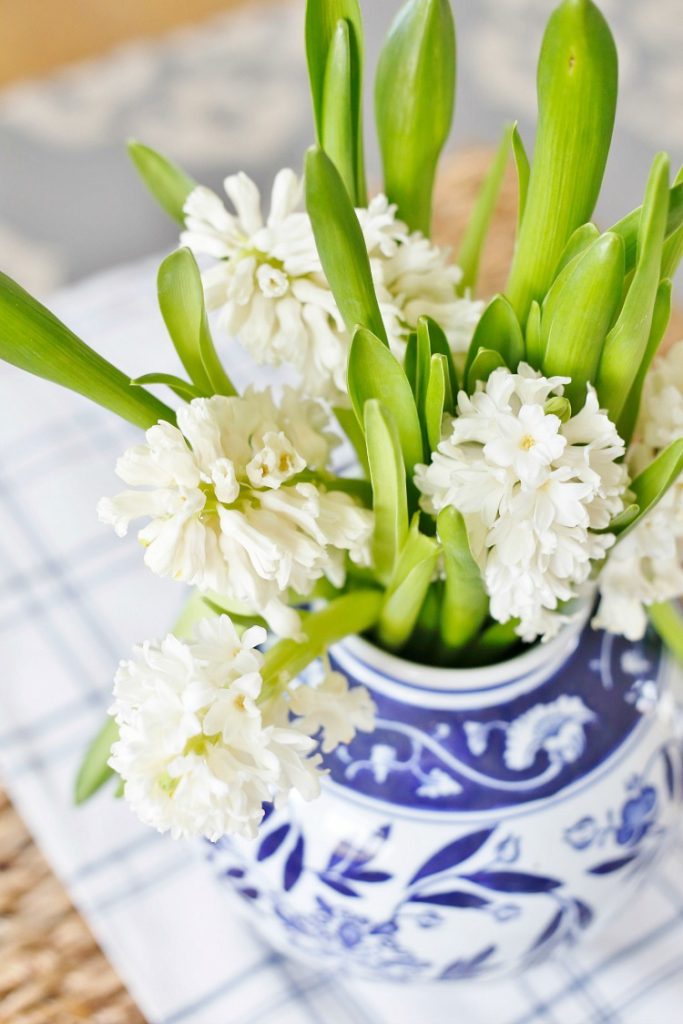 Blue and White Spring Living Room Tour - Sand and Sisal