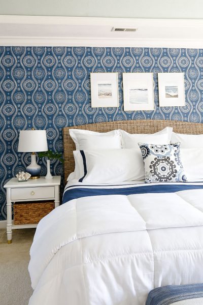 Coastal Blues Master Bedroom Makeover - Sand and Sisal