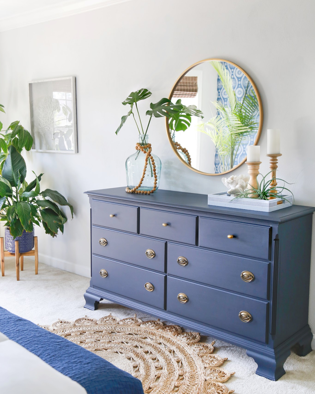 Midnight Blue Fusion Mineral Paint Dresser Makeover Sand And Sisal