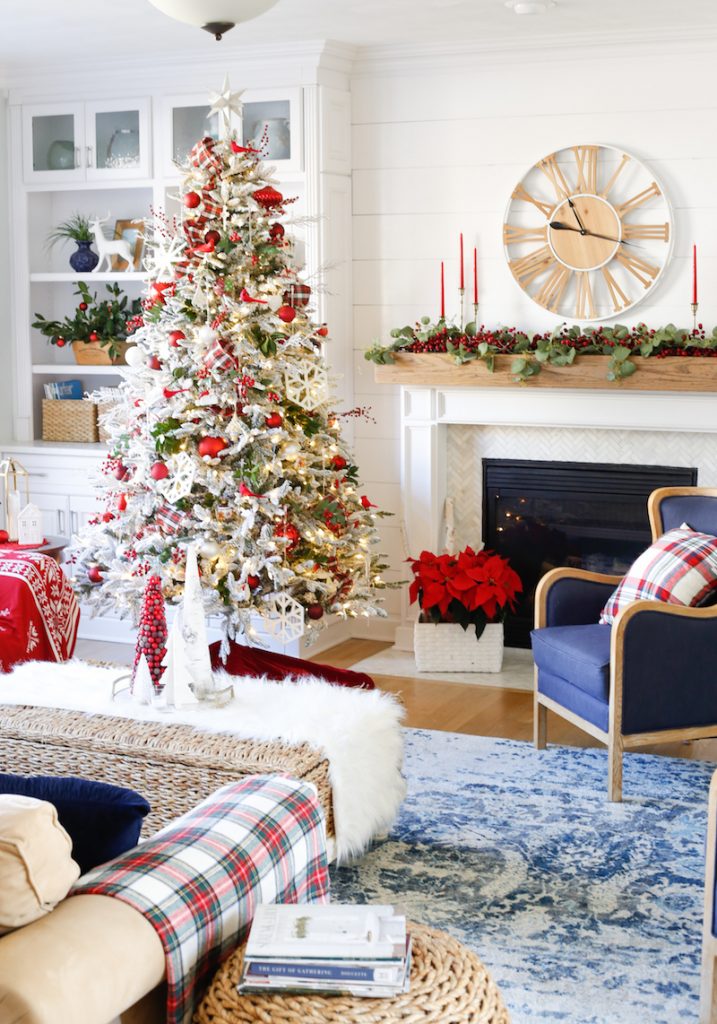 Cranberries and Cardinals: Our Traditional Christmas Family Room Tour