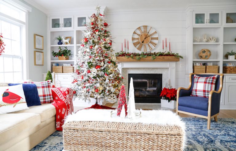 Cranberries and Cardinals: Our Traditional Christmas Family Room Tour