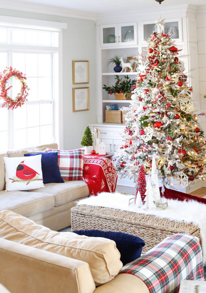 Cranberries and Cardinals: Our Traditional Christmas Family Room Tour