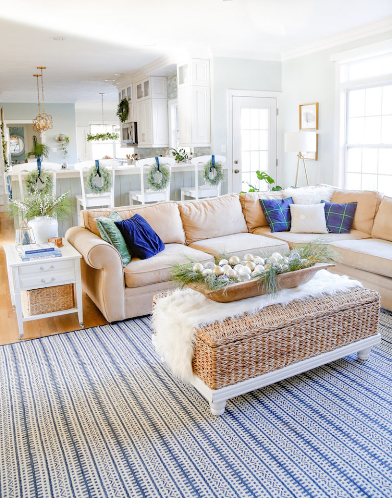 Blue and Green Plaid Christmas Home Tour | Sand and Sisal